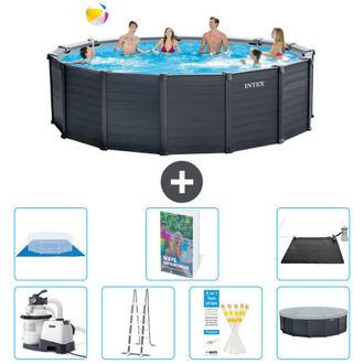 Intex Piscina Graphite Panel Redonda - 478x124 Cm - 8-piezas S562