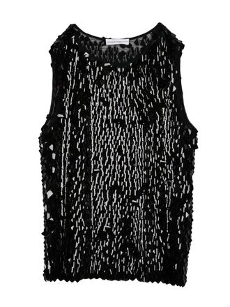 Niccol&ograve; Pasqualetti Black Sequined Sleeveless Top