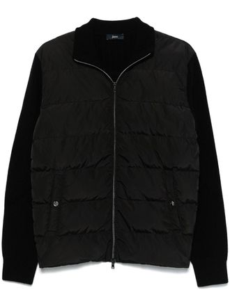 Herno quilted-panelled jacket - men - Polyester/Wool/Polyamide/Polyurethane/Down/Feather - 52 - Black