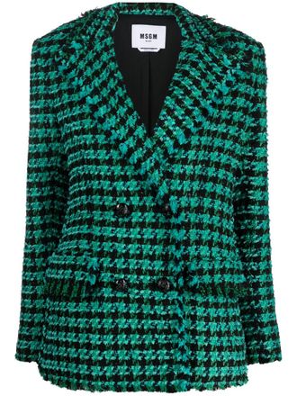 ブルゾン Msgm Houndstooth Tweed Jacket MSGM-