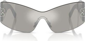 Dolce & Gabbana 142mm Cat Eye Sunglasses in Black /Light Grey Silver at Nordstrom