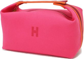 Herm&egrave;s Black Pink Cotton Pouch (Pre-Owned)