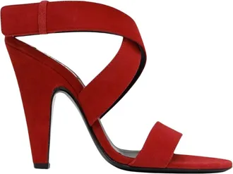 Alaia Schoenen, Dames, Rood, 40 EU, Leer, Cone Sandalen