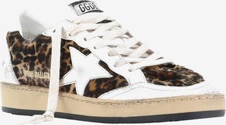 Golden Goose Niedrige Sneakers aus Leo-Kalbshaarleder Ball Star