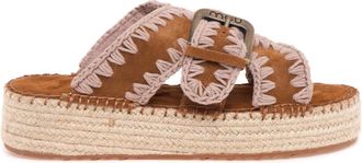 Mou Clog Eskimo Platform - Dames - Sandalen - Bruin - 37 EU - Leer - Schoenen