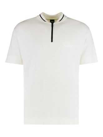 BOSS zip-fastening polo shirt - White
