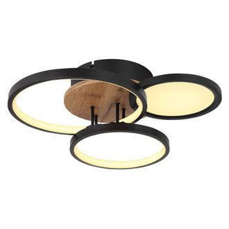 Netlighting Sid 38cm Integrated LED Semi Flush Ceiling Light Matt Black LED 3000K