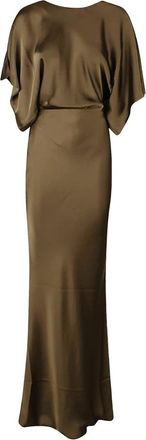 Norma Kamali Kleedjes, Dames, Groen, S, Polyester, Reverse Obie Gown