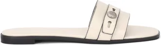 Tory Burch Womens Flat Sandal Romy Light Cream Sheep Leather