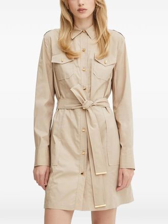 Marciano buttoned belted mini dress - Neutrals