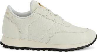 Giuseppe Zanotti Jimi leren sneakers met krokodillen-reliëf - Wit