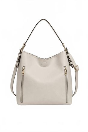 Jen & Co. Womens 2-In-1 Convertible Hobo Bag In Greige Pearl