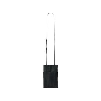 Christophe Lemaire Tassen, Heren, Zwart, ONE Size, Leer, Boedeltas van gegranuleerd leer