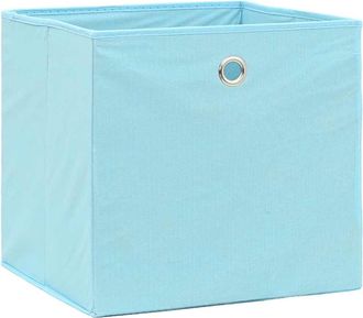 vidaXL Vidaxl - Cajas De Almacenaje 10 Uds Tela Azul Celeste 32x32x32 Cm