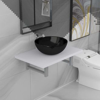 vidaXL Conjunto De Muebles De Ba&ntilde;o 2 Piezas Cer&aacute;mica Blanco Vidaxl