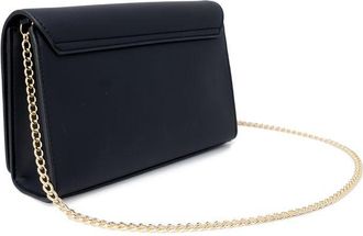 Love Moschino Logo-Embroidered Clutch - Black