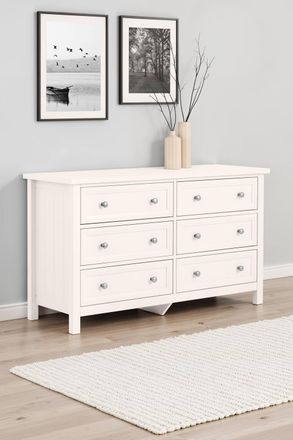 Julian Bowen Maine 6 Drawer Wide Chest in White