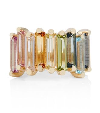 Suzanne Kalan Anello Rainbow in oro 14kt con topazi