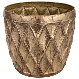 Wanderlust Deco Macetero De Metal Dorado 38.5x38.5x34h Cm