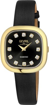 Gevril Group Infinita Quartz Diamond Black Dial Ladies Watch 17027
