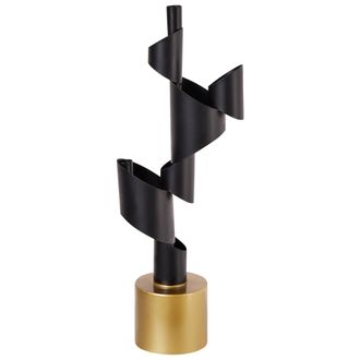 Beliani Candelabro De Metal Forma Abstracta Negro Amilly