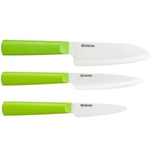 Kyocera INNOVATIONwhite 3 Piece Ceramic Knife Set in Green at Nordstrom
