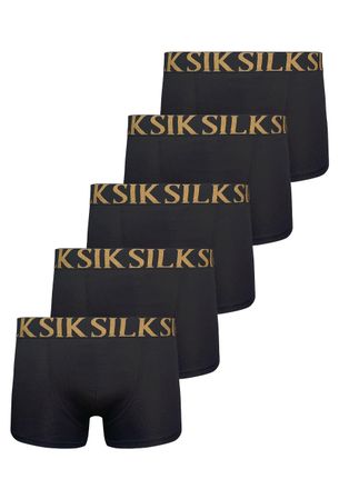 Siksilk Mens Black Pack of 5 Boxer Shorts XL