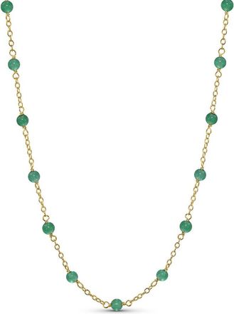 Jewelmak 14K Green Onyx Necklace