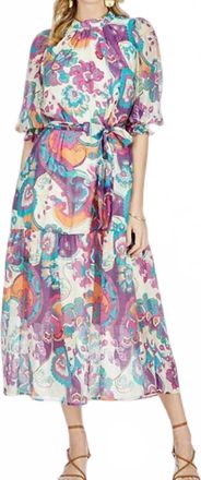 Jade Yoga Fantasy Floral Maxi Dress In Purple
