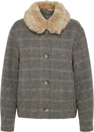 Twinset Imitatie Shearling Jas - Dames - Jassen - Grijs - M - Jassen
