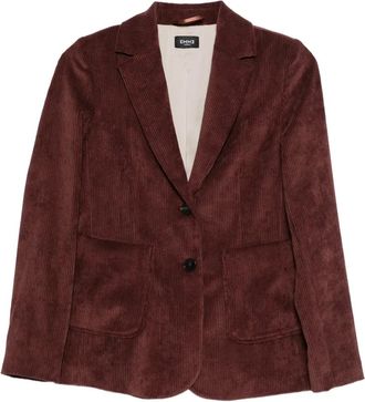 Marella Emme single-breasted corduroy blazer - women - Polyester/Polyamide/Elastane/Polyester/Elastane - 46 - Brown