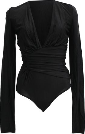 Alexandre Vauthier V-neck Bodysuit in Black Viscose