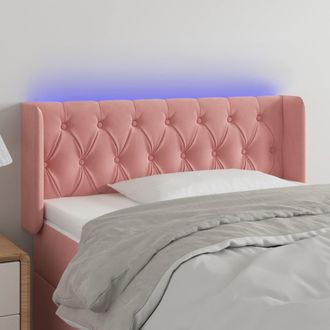 vidaXL Cabecero Con Led De Terciopelo Rosa 103x16x78/88 Cm Vidaxl