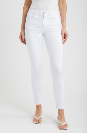 1822 Denim Better Butter Mid Rise Skinny Jeans in White at Nordstrom, Size 26