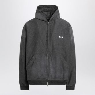 Balenciaga Trompe Loeil Anthracite M&eacute;lange Cotton Sweatshirt