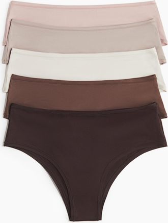 H&M 5er-Pack Hipster aus Mikrofaser - Brown
