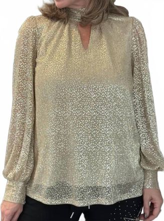 Skies Are Blue Clothing Leaves Long Sleeves Blouse In Gold