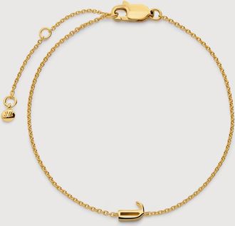 Monica Vinader Gold Initial J Chain Bracelet