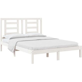 vidaXL Bed Frame without Mattress White 140x200 cm Solid Wood Pine Vidaxl