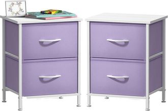 Sorbus Pack Of 2 Nightstands With 2 Drawers