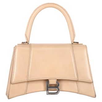 Balenciaga Balenciaga Kleine Hourglass Top Handle Tas in Nude Kalfsleer