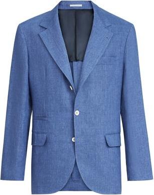 Brunello Cucinelli Linen unconstructed blazer in Denim at Nordstrom, Size 46 It
