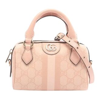 Gucci Pre-owned Mini Bags, female, Pink, Size: ONE SIZE Pre-owned Ophidia GG Supreme Handbag