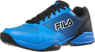 Fila Fila Mens Volley Zone Pickleball Sneakers Shoes - Blue, Electric Blue/Black/White, 8.5 UK