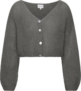 Americandreams Cornelia Cropped Cardigan - Dames - Vesten - Grijs - L - Wol - Truien & Vesten