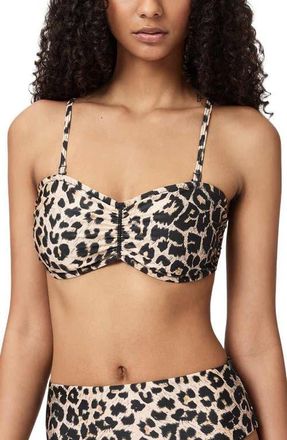 AllSaints Court Bandeau Bikini Top in Leppo Brown at Nordstrom, Size X-Small
