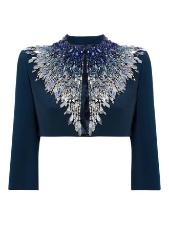Jenny Packham Dexy jacket - women - Polyester/Polyurethane - 12 - Blue