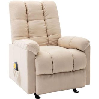 vidaXL Sill&oacute;n De Masaje Reclinable De Tela Crema Vidaxl