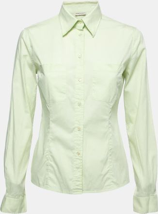 Emporio Armani Lime Green Cotton Button Down Shirt