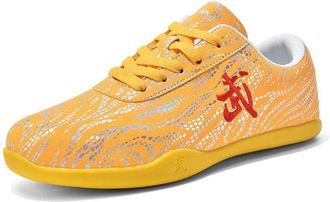 Generic Martial Arts Shoes,Taekwondo Taichi Kung Fu Trainers Adult Child Non-Slip Breathable Gym Outdoor Sports(Yellow,10.5 UK Child)